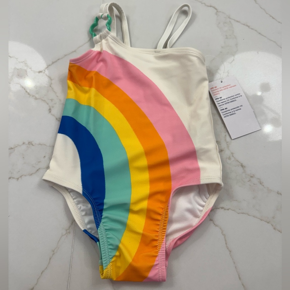 Rainbow Printed One-Piece Swimsuit for Toddler Girls